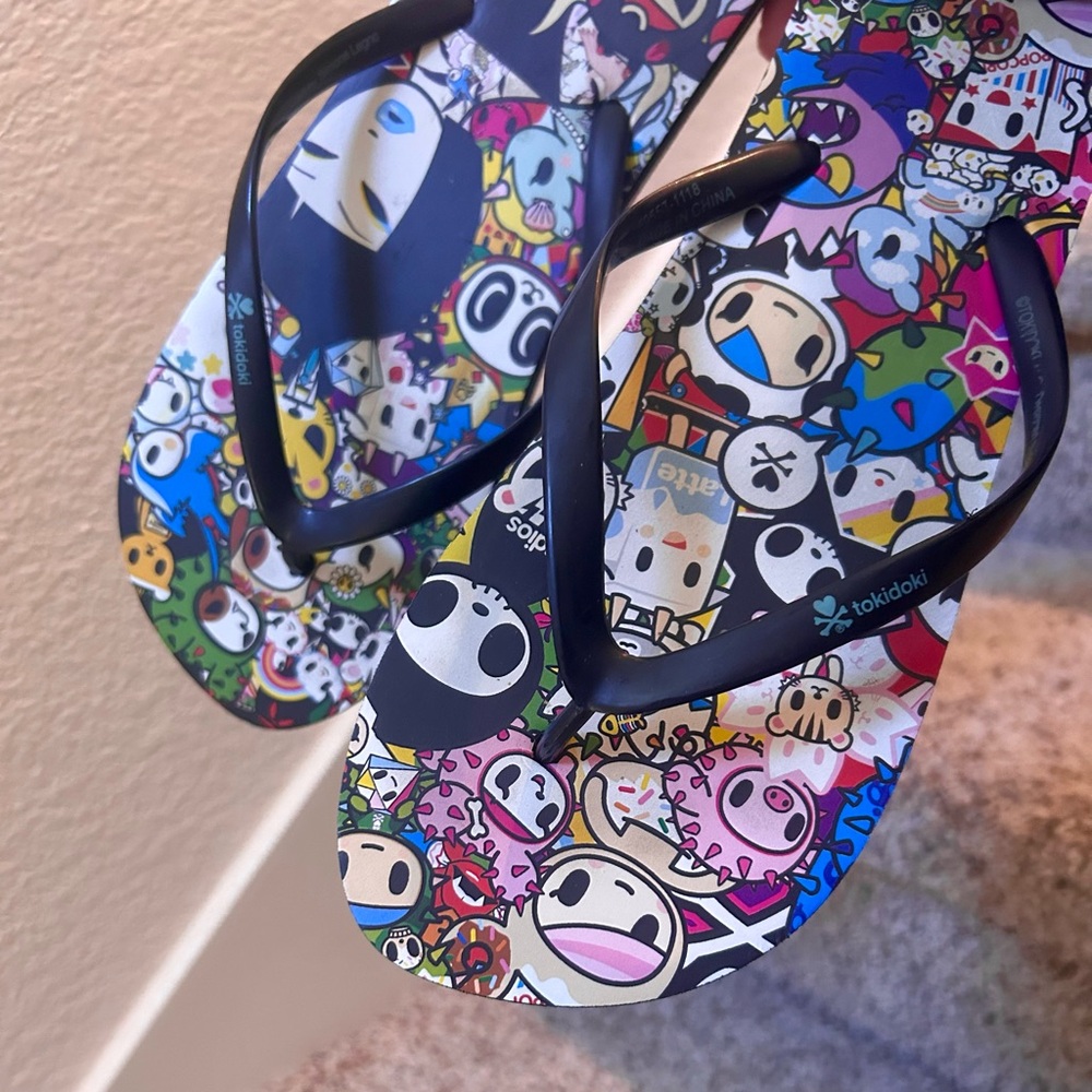 Tokidoki Multi-Color Graphic Flip Flop Sandals for Women